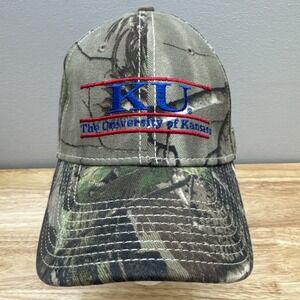 The Game University Of Kansas Jayhawks Realtree Camo Hat Stretch Fit Cap